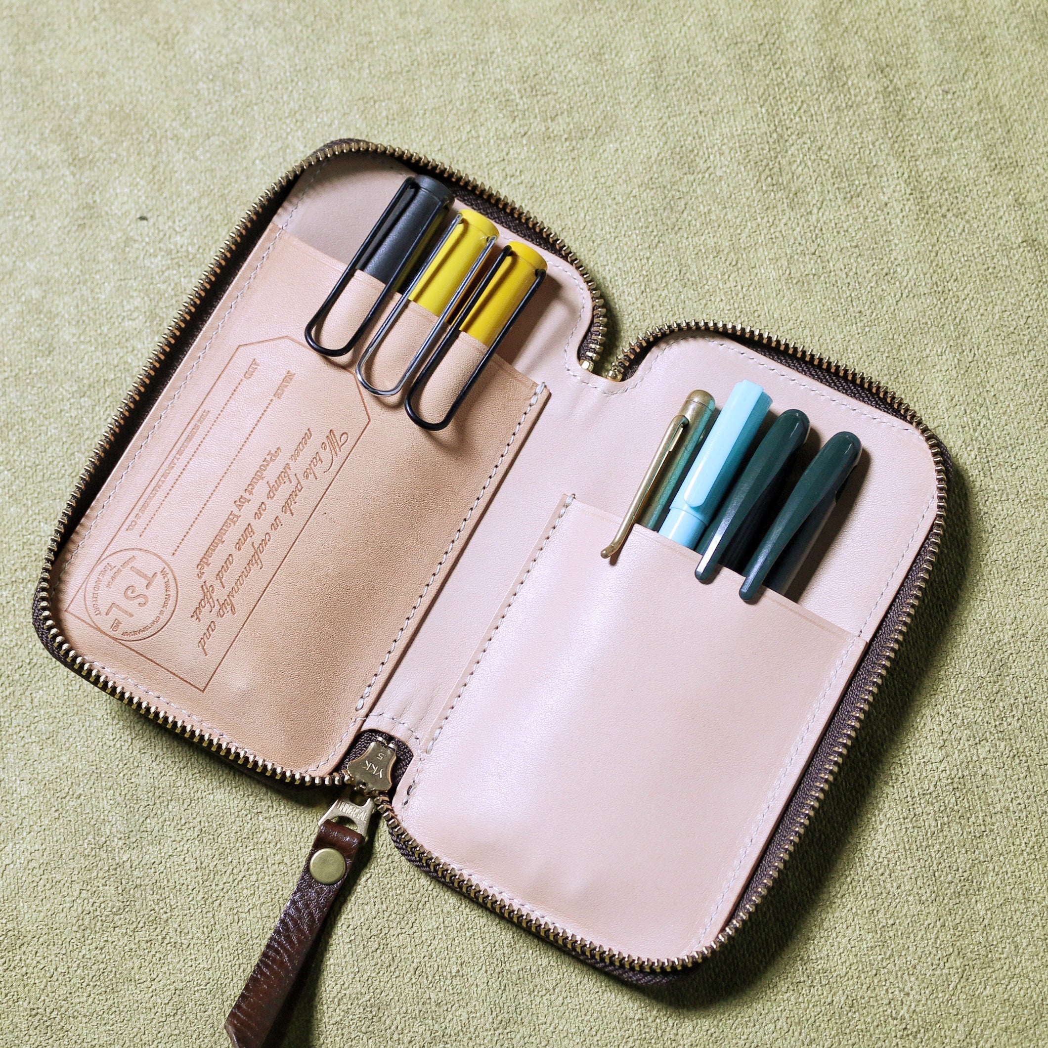 The Superior Labor: Leather Zip Pencase (3 Colours) - Smidapaper Ikigai Shop