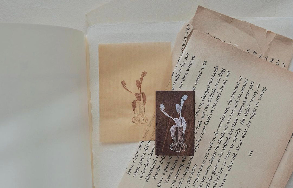 Jieyanow Slow Living: Vase Rubber Stamp - Smidapaper Ikigai Shop