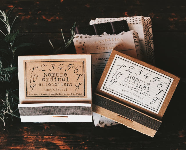 Lamp x Paperi Number Matchbook Labels (Kraft/White) - Smidapaper Ikigai Shop