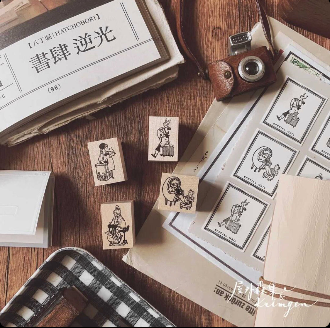 Penny x Krimgen Travel Girl Rubber Stamp - Smidapaper Ikigai Shop