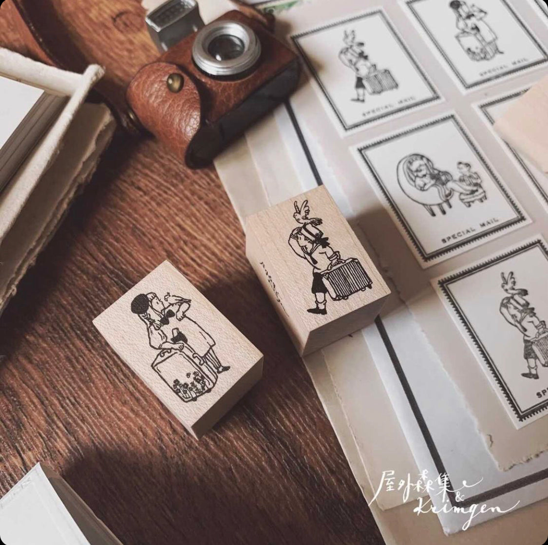 Penny x Krimgen Travel Boy Rubber Stamp - Smidapaper Ikigai Shop