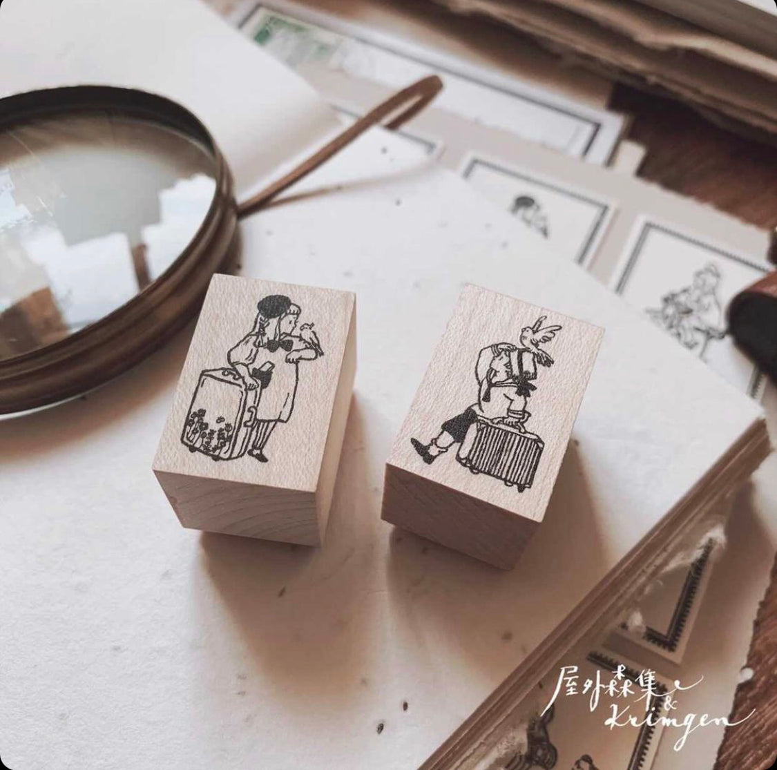 Penny x Krimgen Travel Girl Rubber Stamp - Smidapaper Ikigai Shop