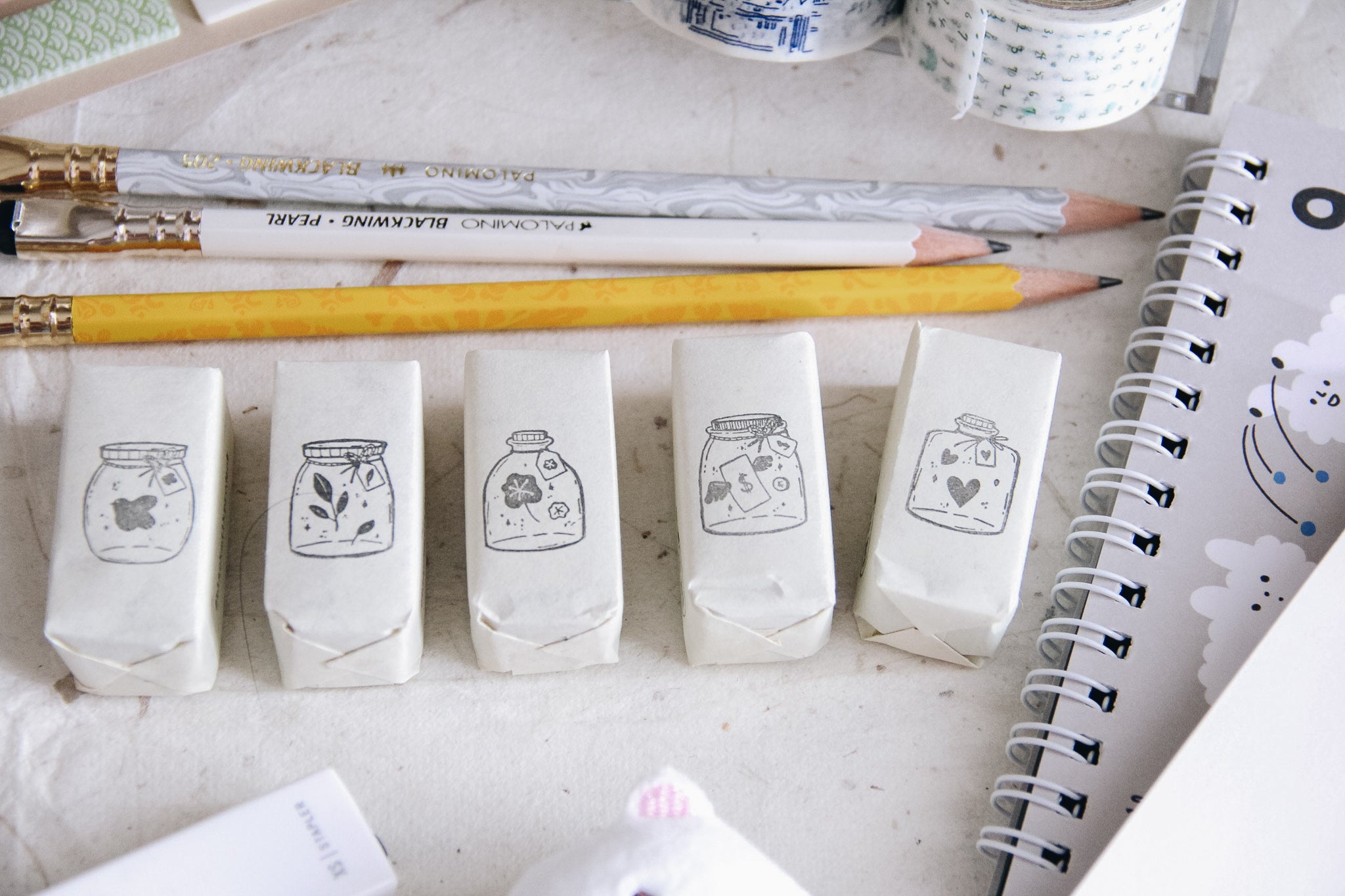 Black Milk Project Rubber Stamp - Mini Jar: Love - Smidapaper Ikigai Shop