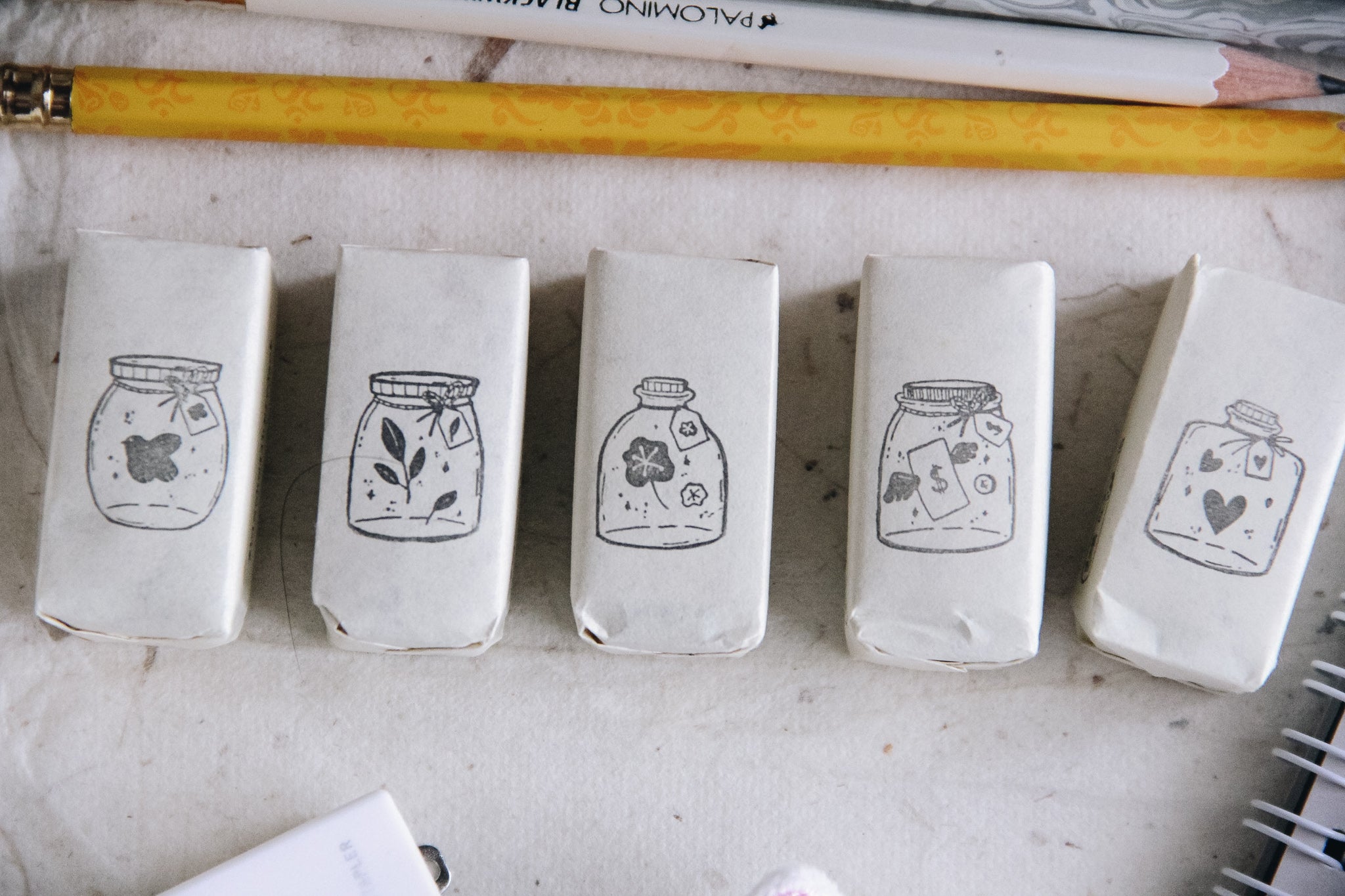Black Milk Project Rubber Stamp - Mini Jar: Love - Smidapaper Ikigai Shop