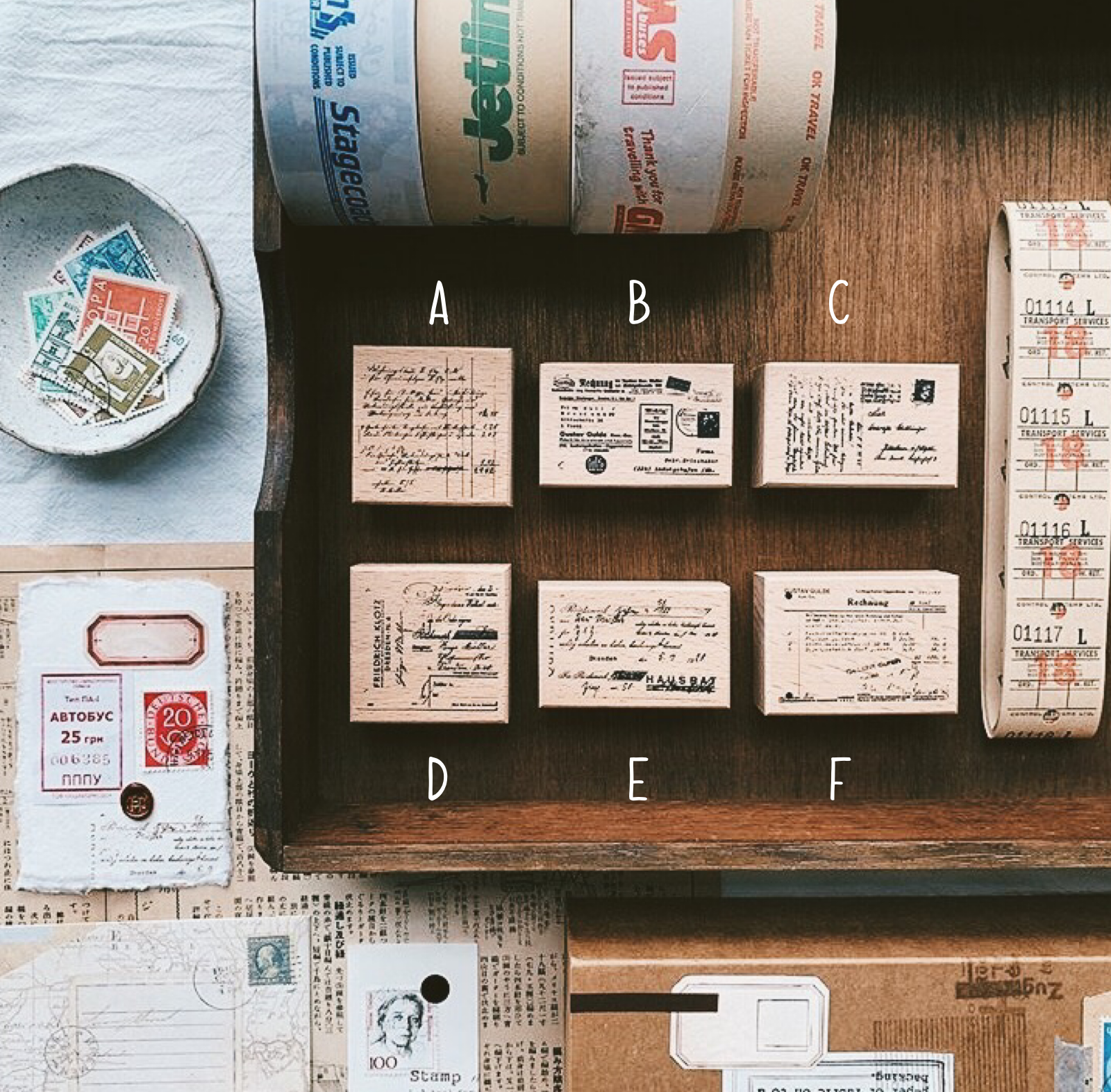 Liberty Collage Series Rubber Stamp (6 designs, sold individually) - Smidapaper Ikigai Shop