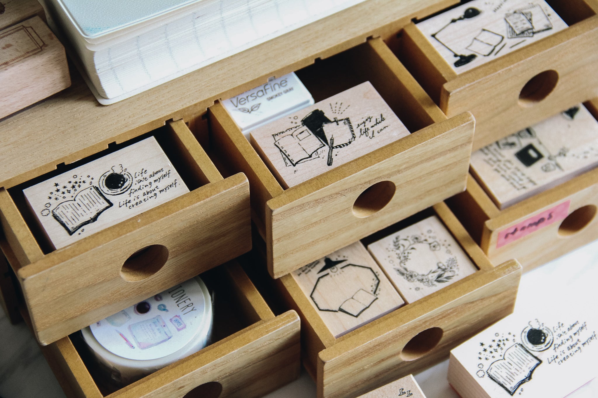 Nonnlala Enjoy Life While I Can Rubber Stamp - Smidapaper Ikigai Shop
