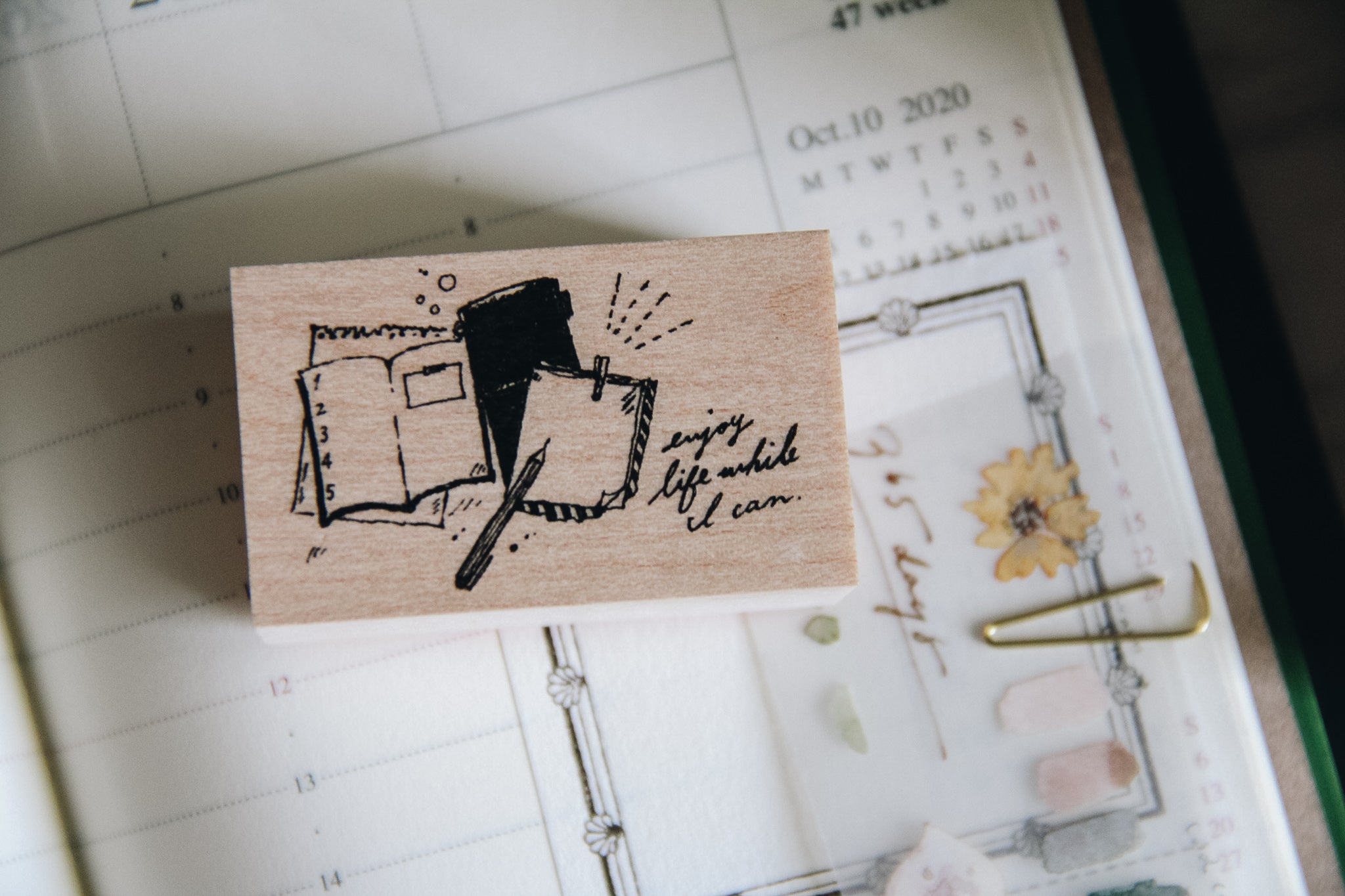 Nonnlala Enjoy Life While I Can Rubber Stamp - Smidapaper Ikigai Shop