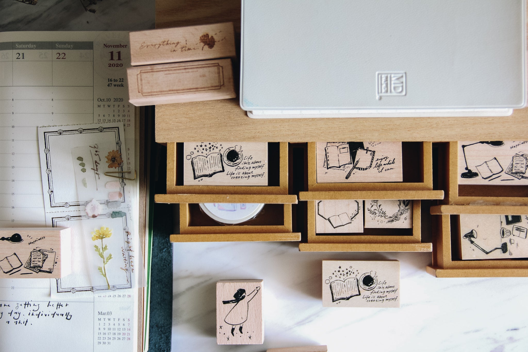 Nonnlala Enjoy Life While I Can Rubber Stamp - Smidapaper Ikigai Shop