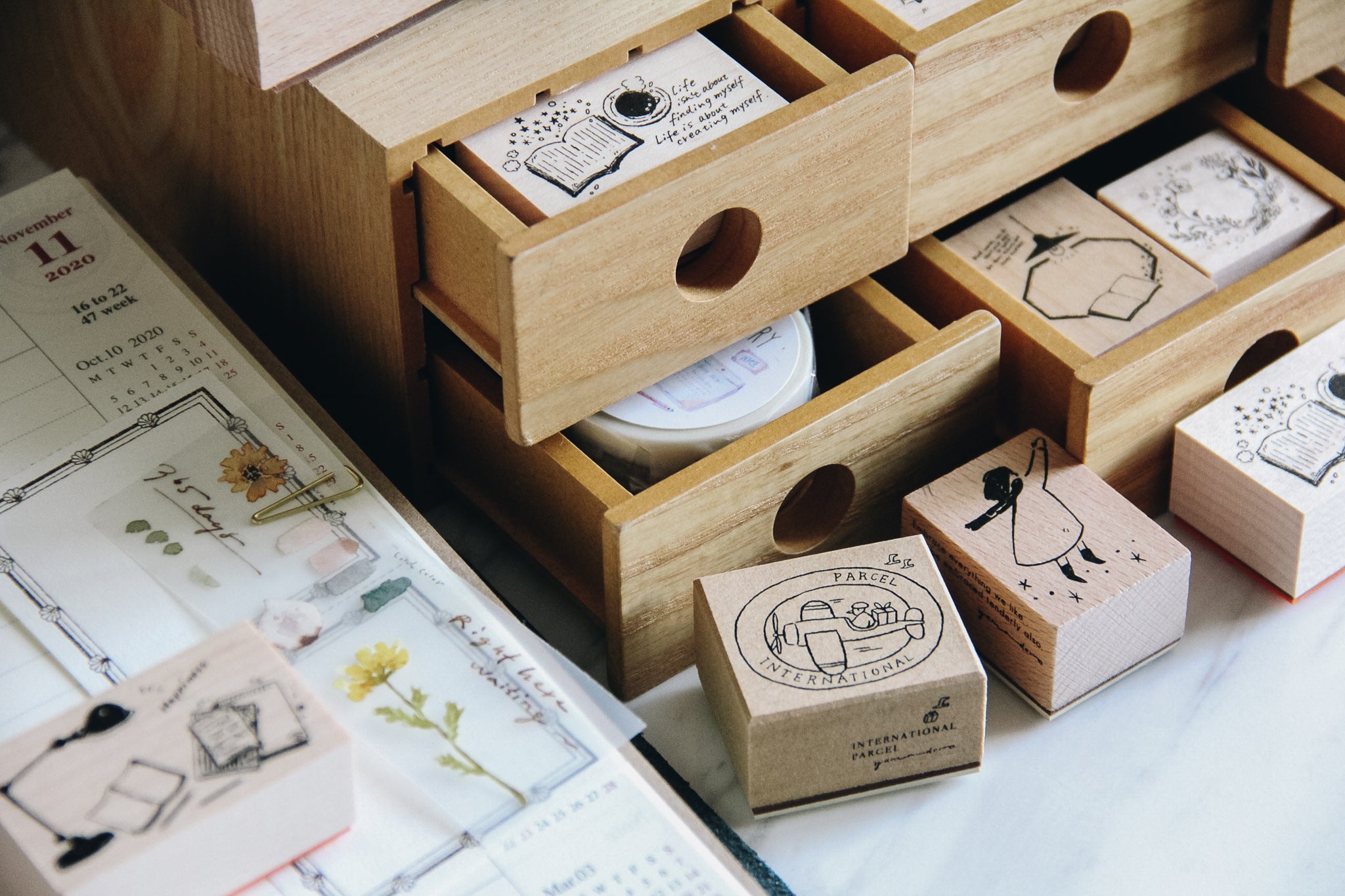Nonnlala Enjoy Life While I Can Rubber Stamp - Smidapaper Ikigai Shop
