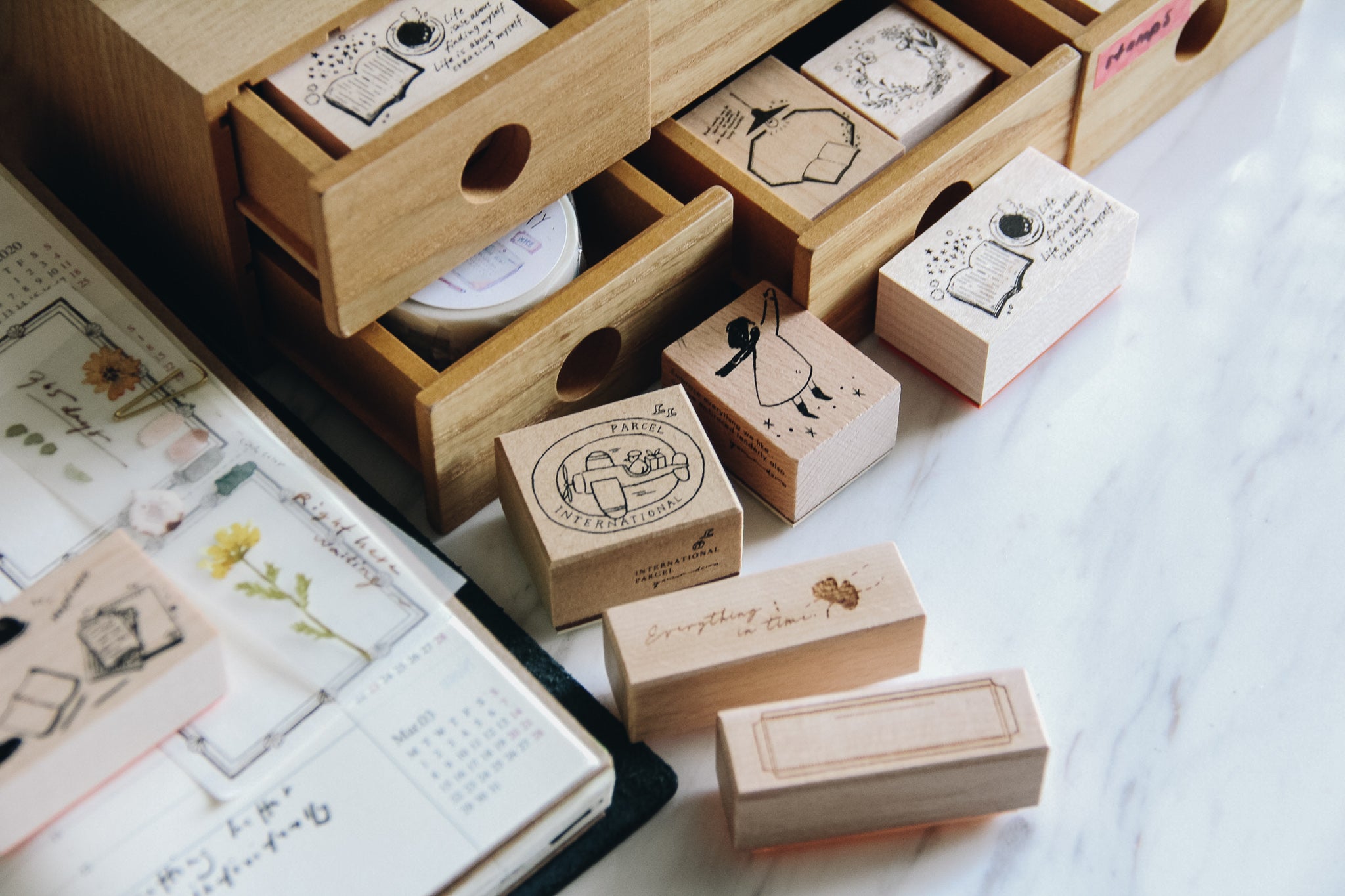 Nonnlala Enjoy Life While I Can Rubber Stamp - Smidapaper Ikigai Shop