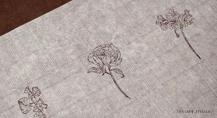 Jieyanow Atelier Garden of Inspiration: Geranium Rubber Stamp - Smidapaper Ikigai Shop