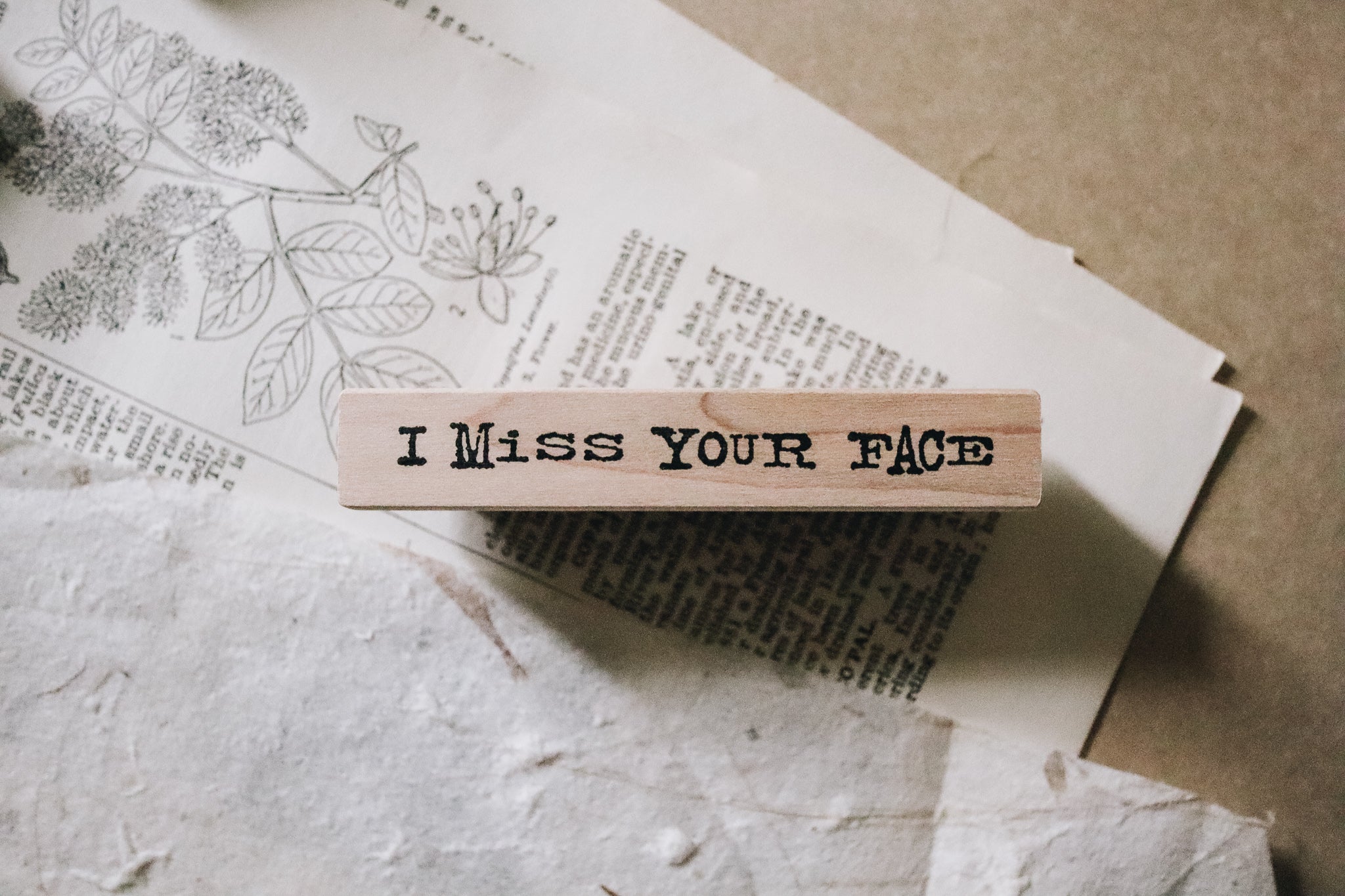 Catslife Press I Miss Your Face Rubber Stamp - Smidapaper Ikigai Shop