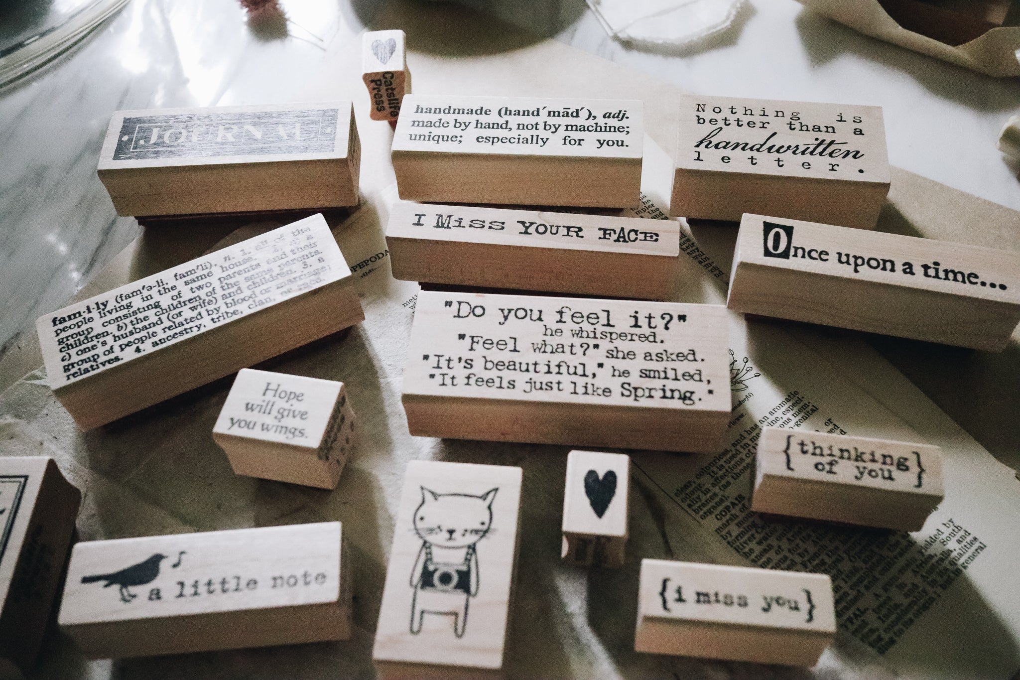 Catslife Press I Miss You Rubber Stamp - Smidapaper Ikigai Shop