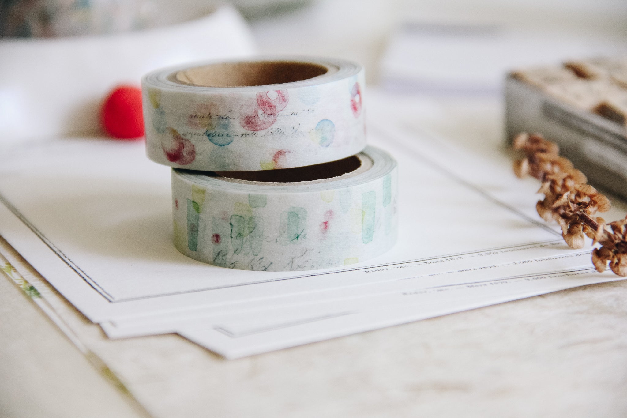 Yohaku Original Washi Tape- (Y-074) Tomoshibi - Smidapaper Ikigai Shop