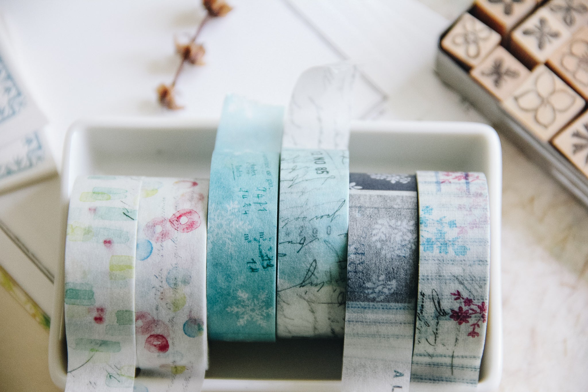 Yohaku Original Washi Tape- (Y-075) Konayuki - Smidapaper Ikigai Shop