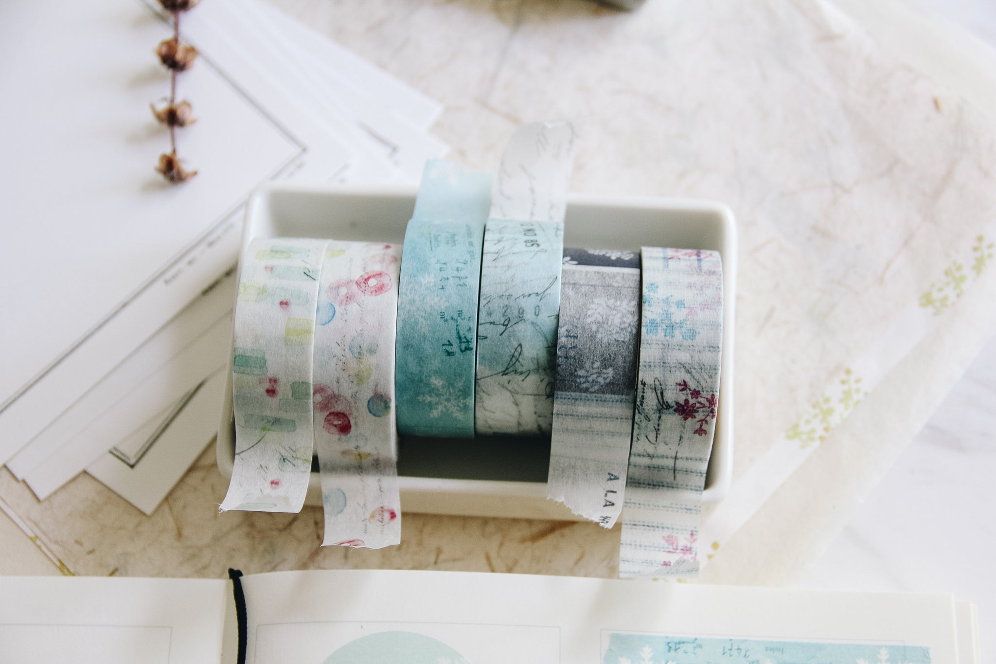Yohaku Original Washi Tape- (Y-075) Konayuki - Smidapaper Ikigai Shop
