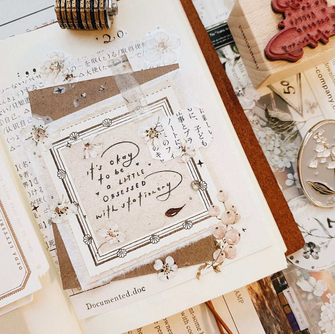 A Little Obsessed with Stationery Rubber Stamp by Penspapersplanner - Smidapaper Ikigai Shop