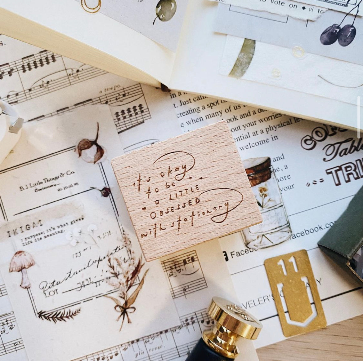 A Little Obsessed with Stationery Rubber Stamp by Penspapersplanner - Smidapaper Ikigai Shop