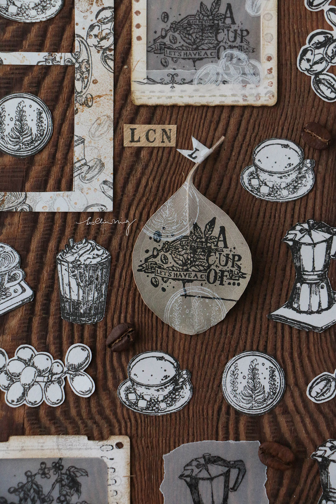 Coffee Stamp Rubber Stamp Set Vol. 1 (set of 8) - Smidapaper Ikigai Shop