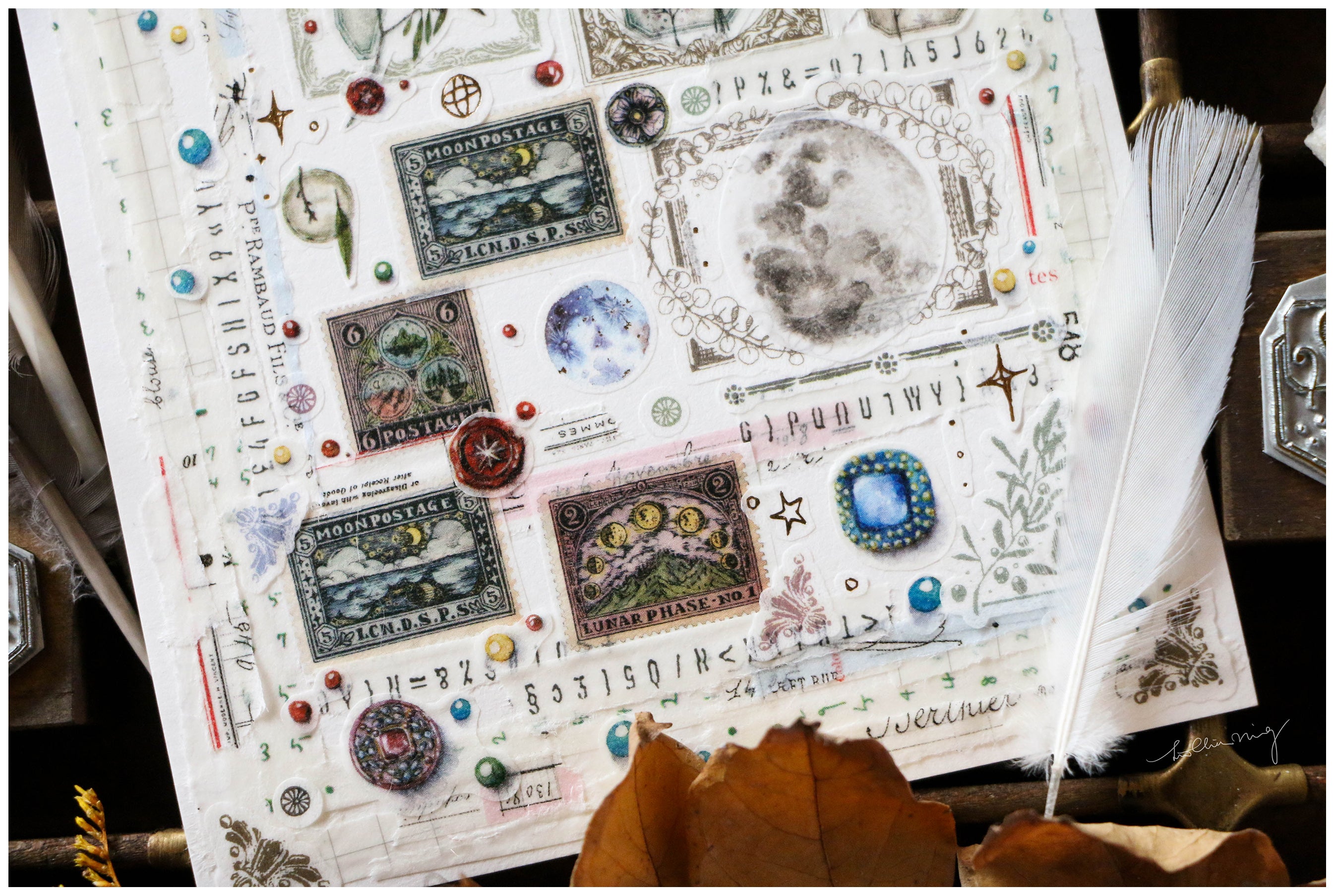Antique Postage Stamp Masking Tape - Smidapaper Ikigai Shop