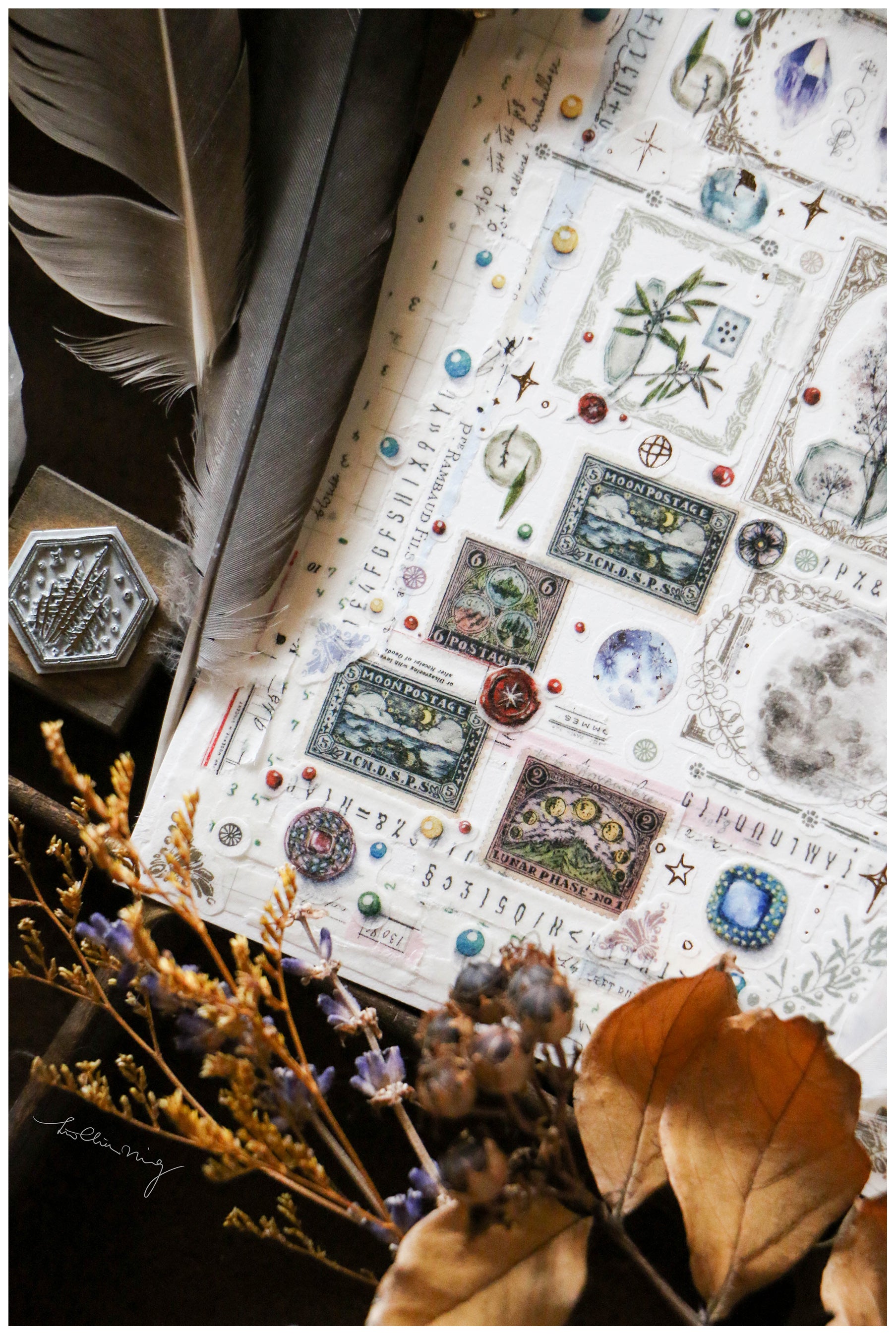 Antique Postage Stamp Masking Tape - Smidapaper Ikigai Shop