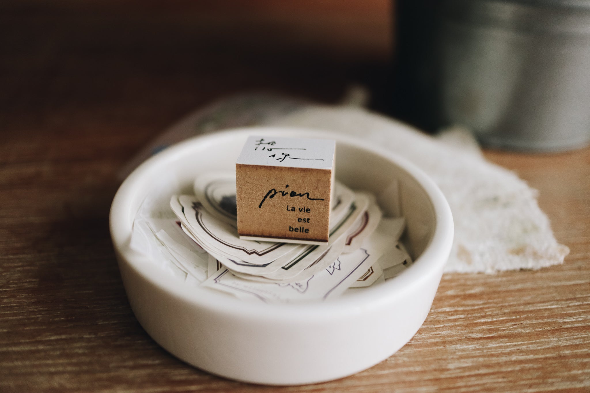 Pion Handwritten Chinese Rubber Stamps (6 designs) - Smidapaper Ikigai Shop
