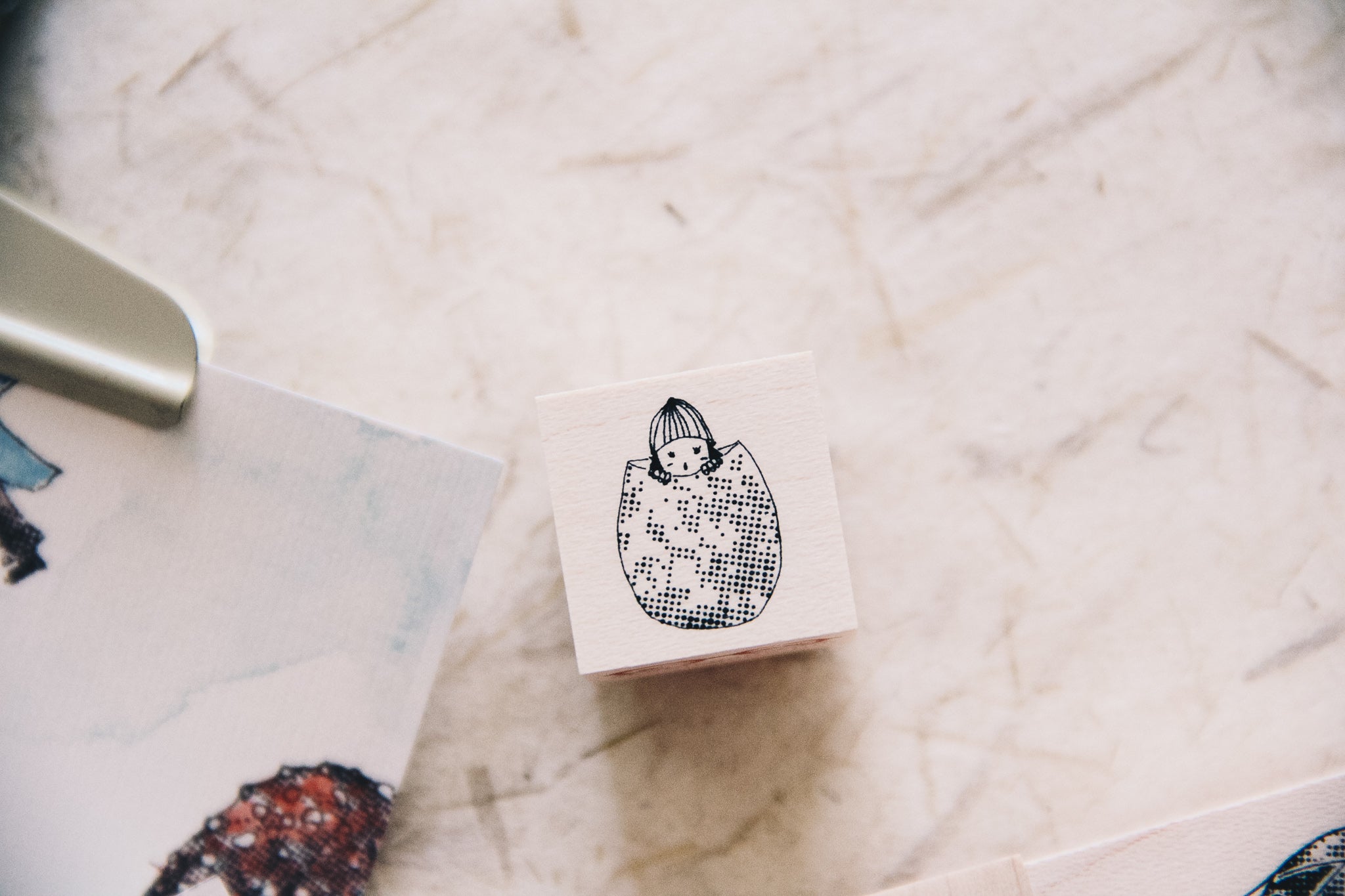 Mushrooms and Dwarfs: Caesar Girl Rubber Stamp - Smidapaper Ikigai Shop