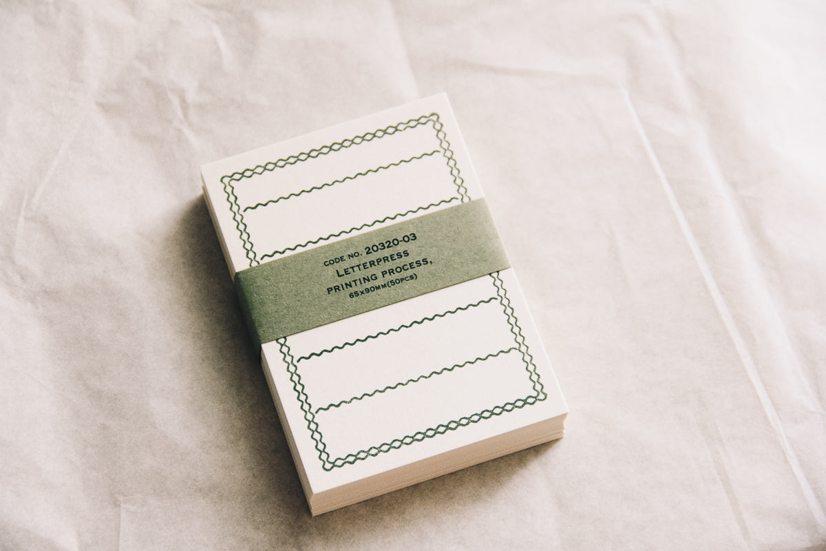 Letterpress Memo Card (Dark Green) - Smidapaper Ikigai Shop