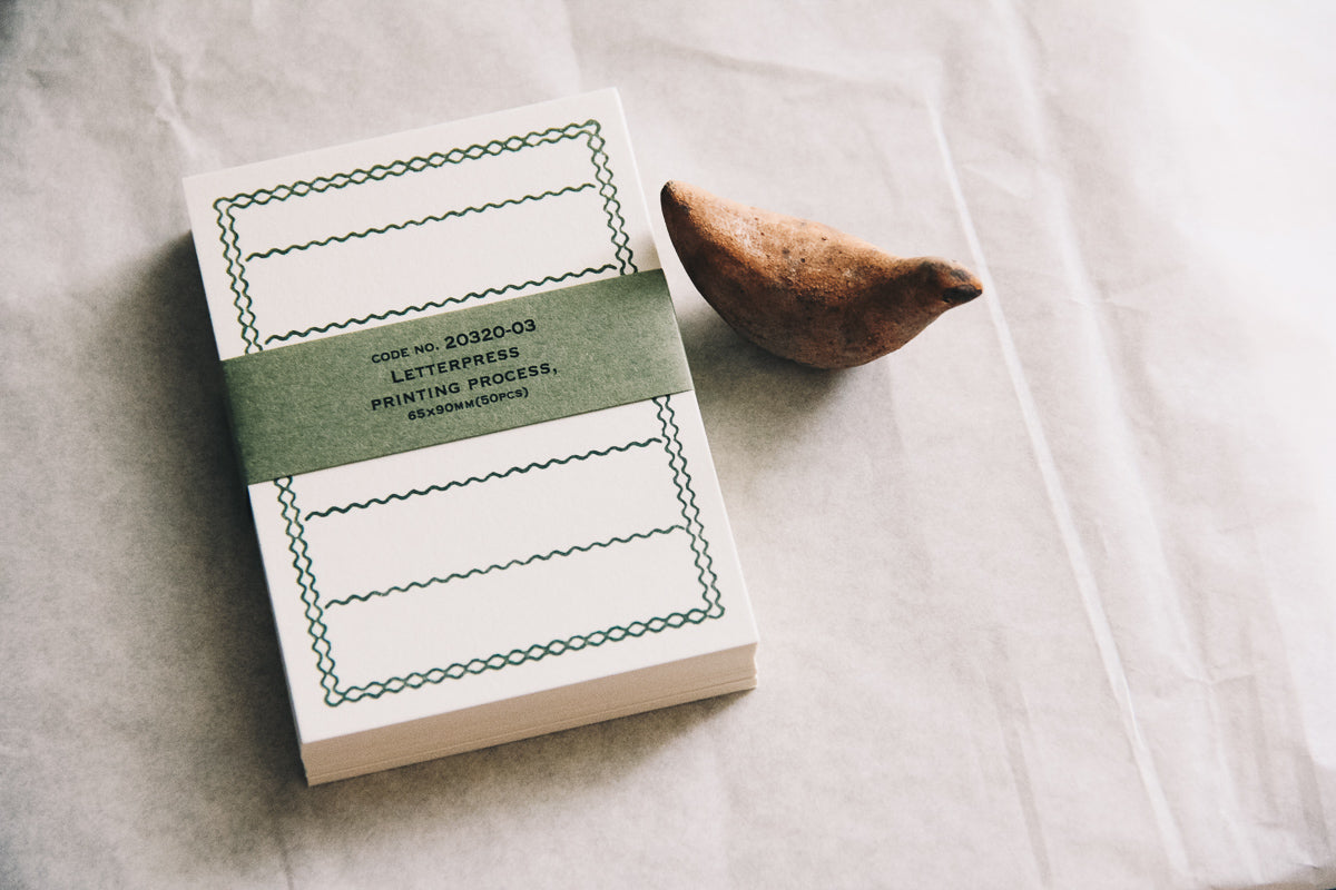 Letterpress Memo Card (Dark Green) - Smidapaper Ikigai Shop