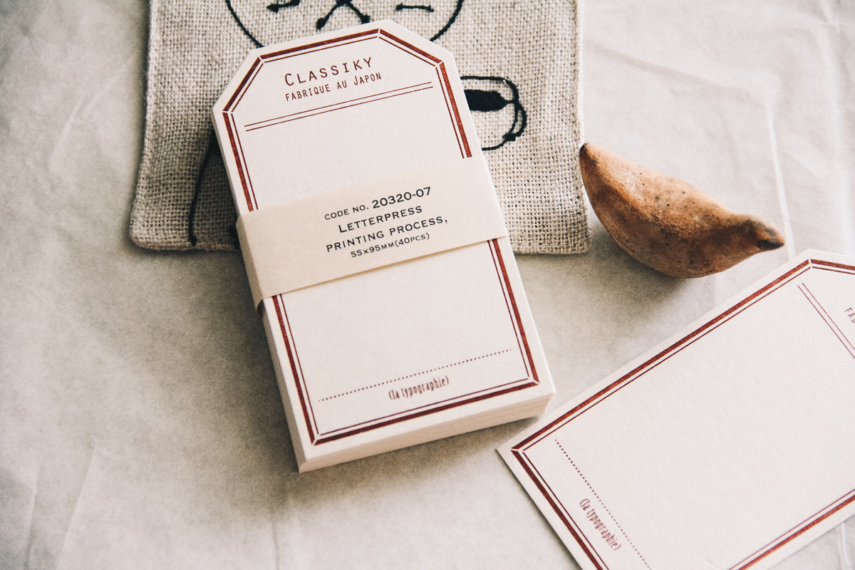 Letterpress Label Card (Red) - Smidapaper Ikigai Shop