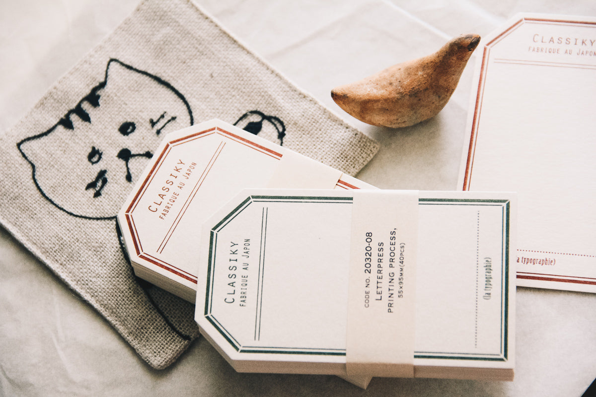 Letterpress Label Card (Green) - Smidapaper Ikigai Shop