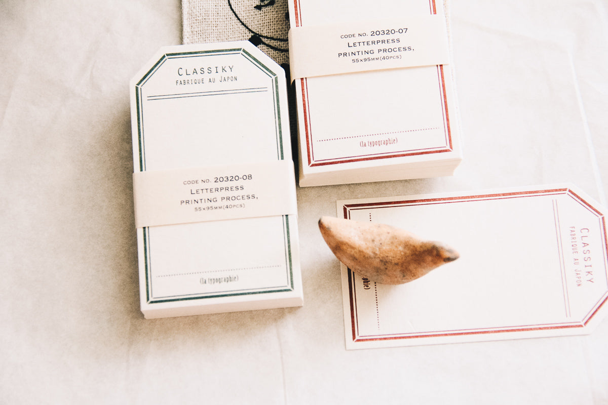 Letterpress Label Card (Green) - Smidapaper Ikigai Shop