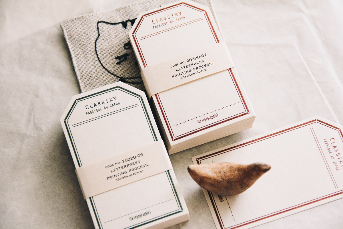 Letterpress Label Card (Red) - Smidapaper Ikigai Shop
