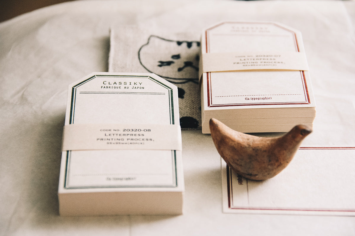 Letterpress Label Card (Green) - Smidapaper Ikigai Shop