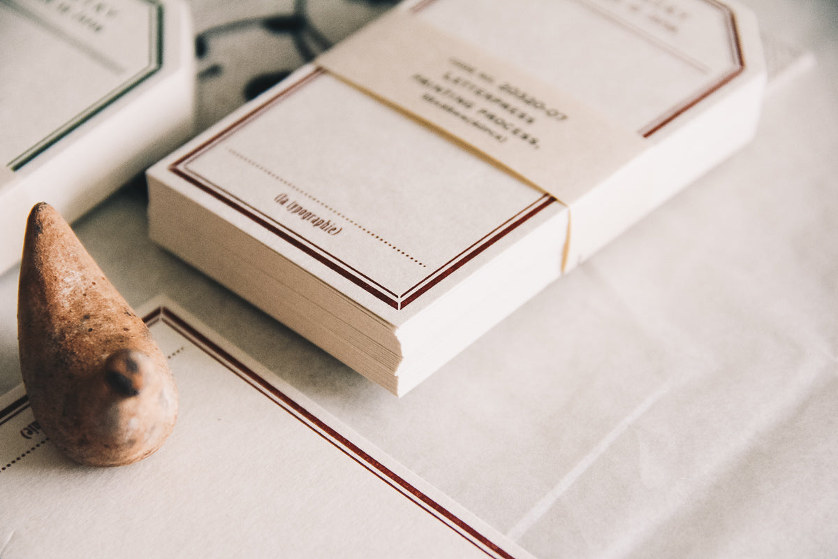 Letterpress Label Card (Red) - Smidapaper Ikigai Shop