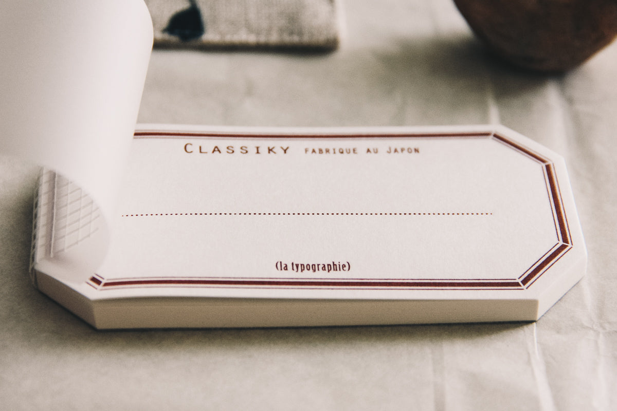 Letterpress Water Adhesive Label Book (Red) - Smidapaper Ikigai Shop