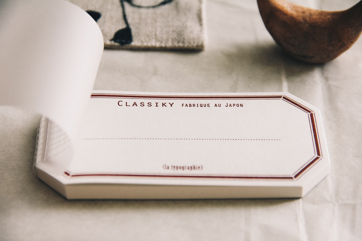 Letterpress Water Adhesive Label Book (Red) - Smidapaper Ikigai Shop