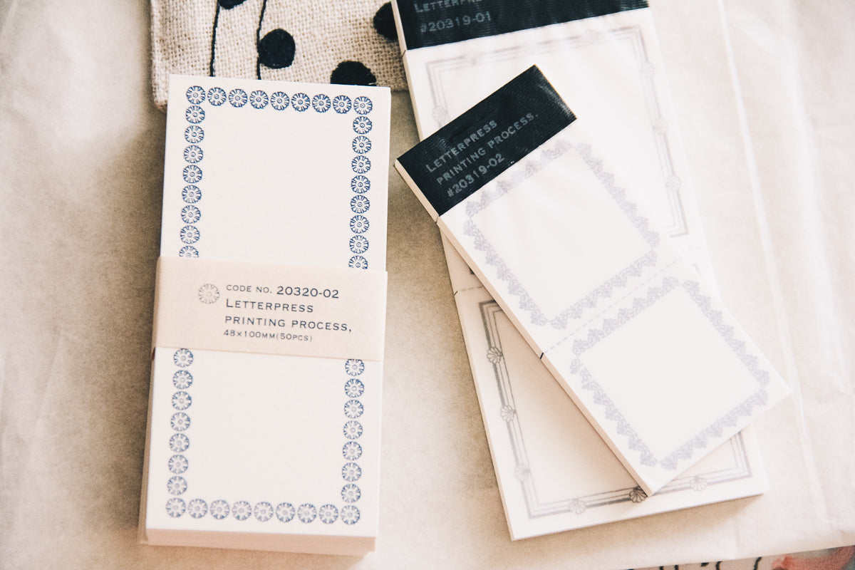 Letterpress Label Book (Dark Blue) - Smidapaper Ikigai Shop