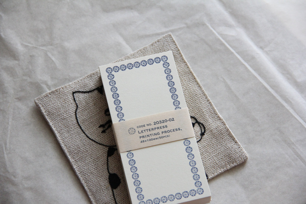 Letterpress Memo Card (Dark Blue) - Smidapaper Ikigai Shop