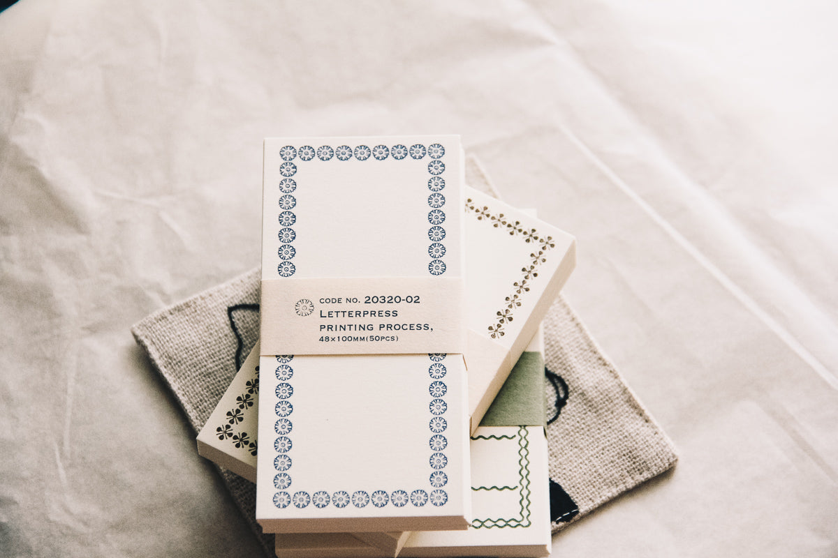 Letterpress Memo Card (Dark Blue) - Smidapaper Ikigai Shop