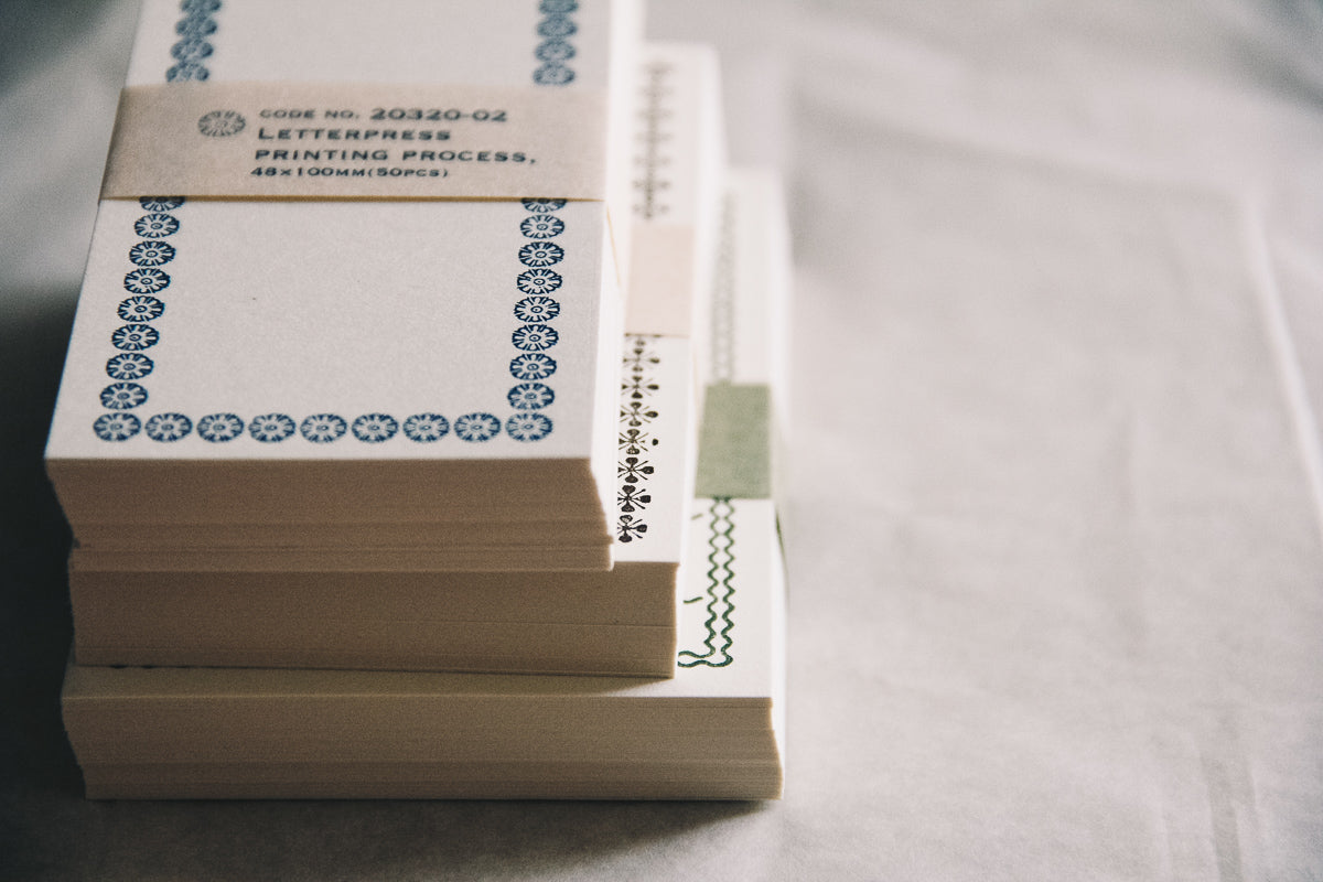 Letterpress Memo Card (Dark Blue) - Smidapaper Ikigai Shop