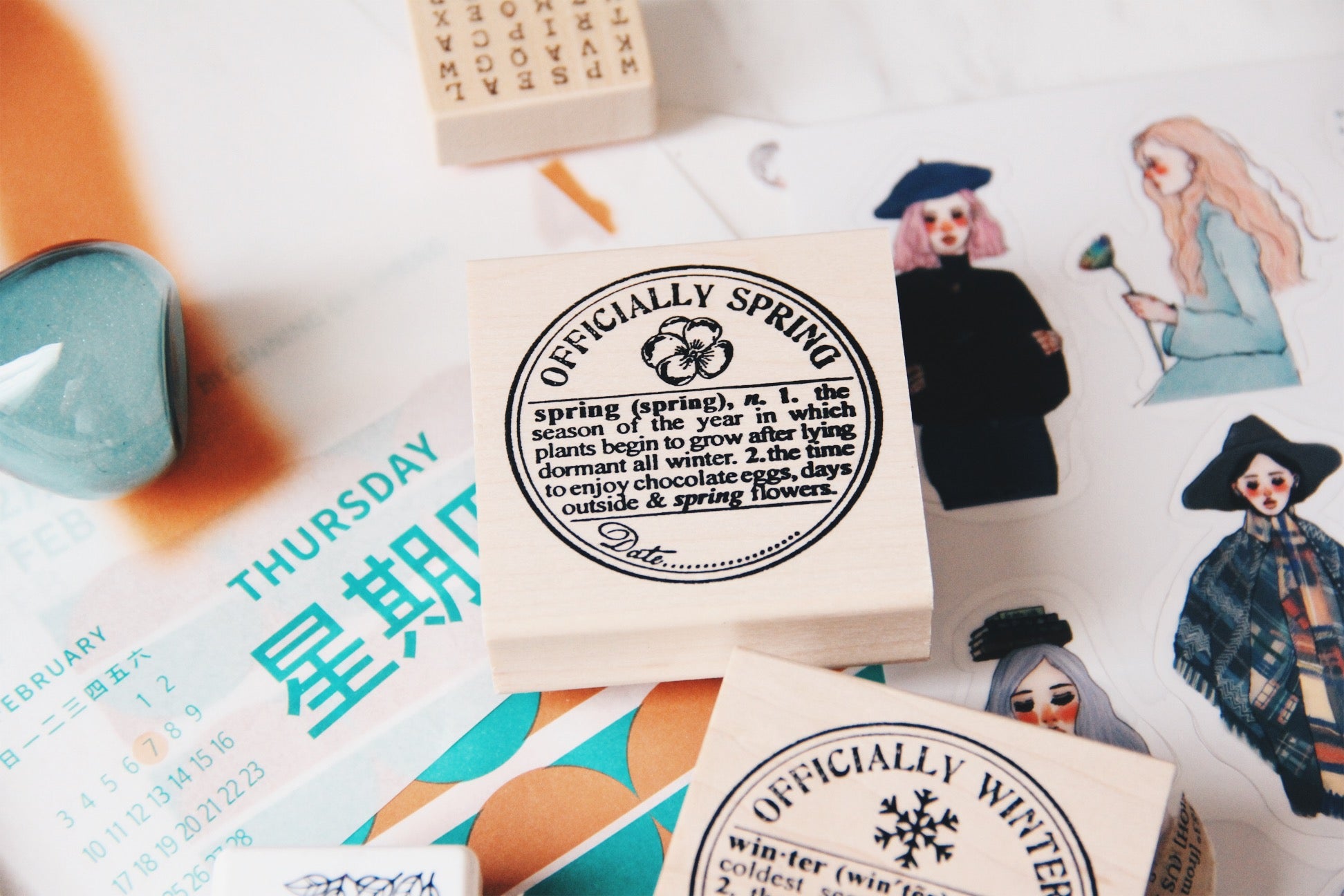 Catslife Press Officially Spring Rubber Stamp - Smidapaper Ikigai Shop