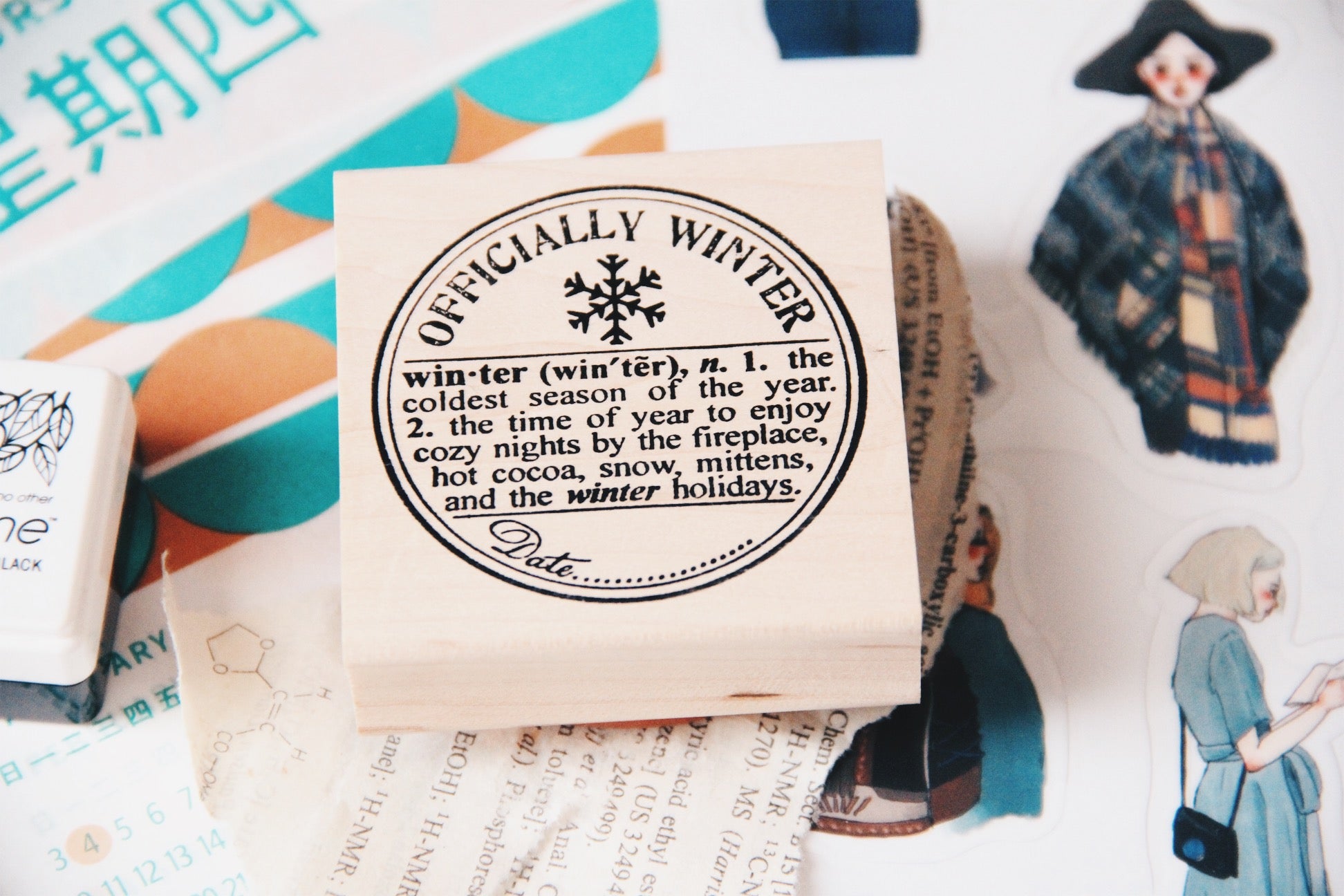 Catslife Press Officially Winter Rubber Stamp - Smidapaper Ikigai Shop