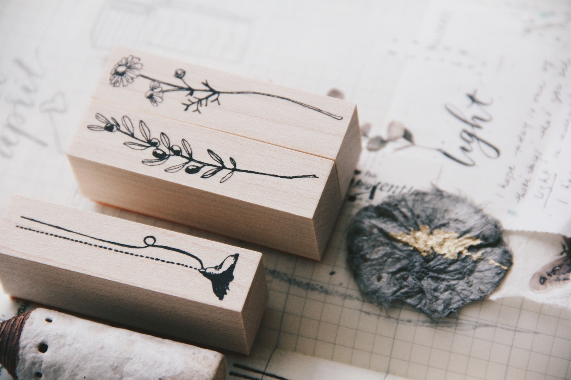 Kubomi No Ki Rubber Stamps-Chamomile F6 - Smidapaper Ikigai Shop