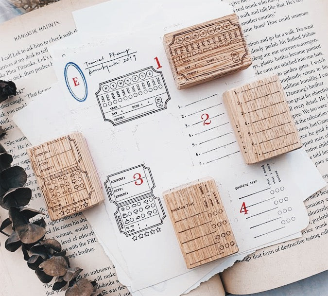 Kurukynki Series 4: Part 2 Travel Series Rubber Stamp (4 types) - Smidapaper Ikigai Shop