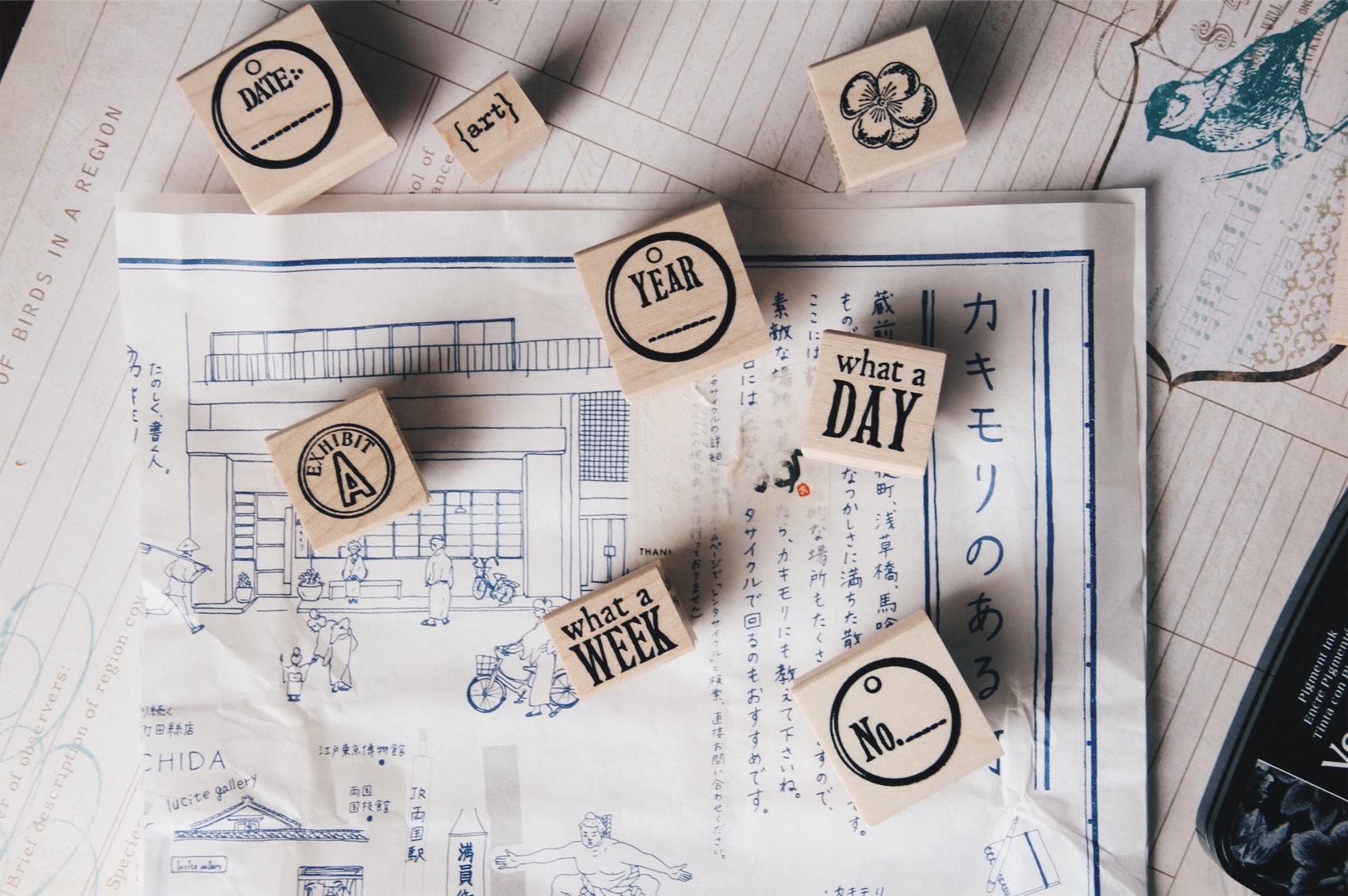 Catslife Press Year Tag Rubber Stamp - Smidapaper Ikigai Shop