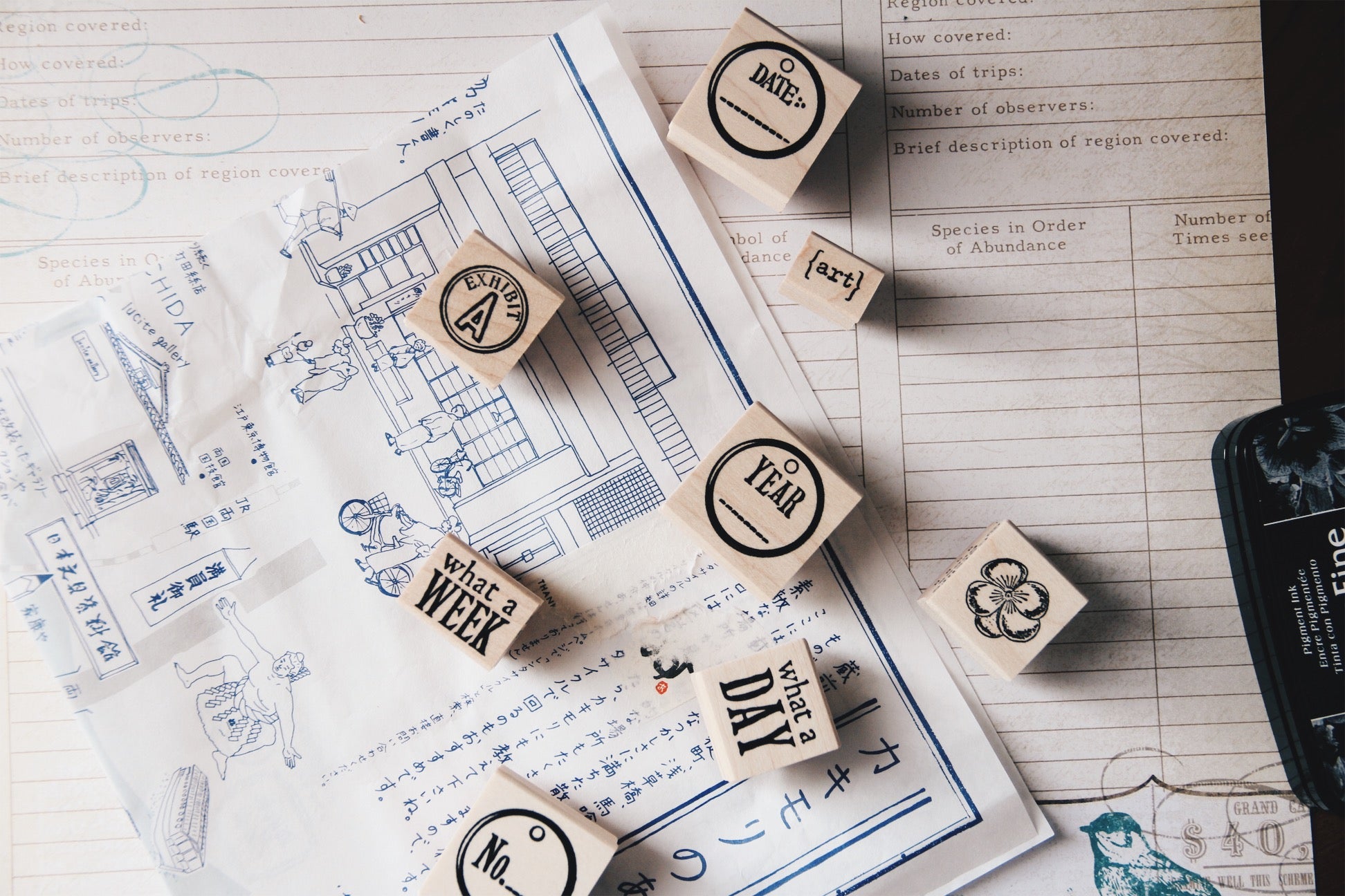 Catslife Press Exhibit A Rubber Stamp - Smidapaper Ikigai Shop