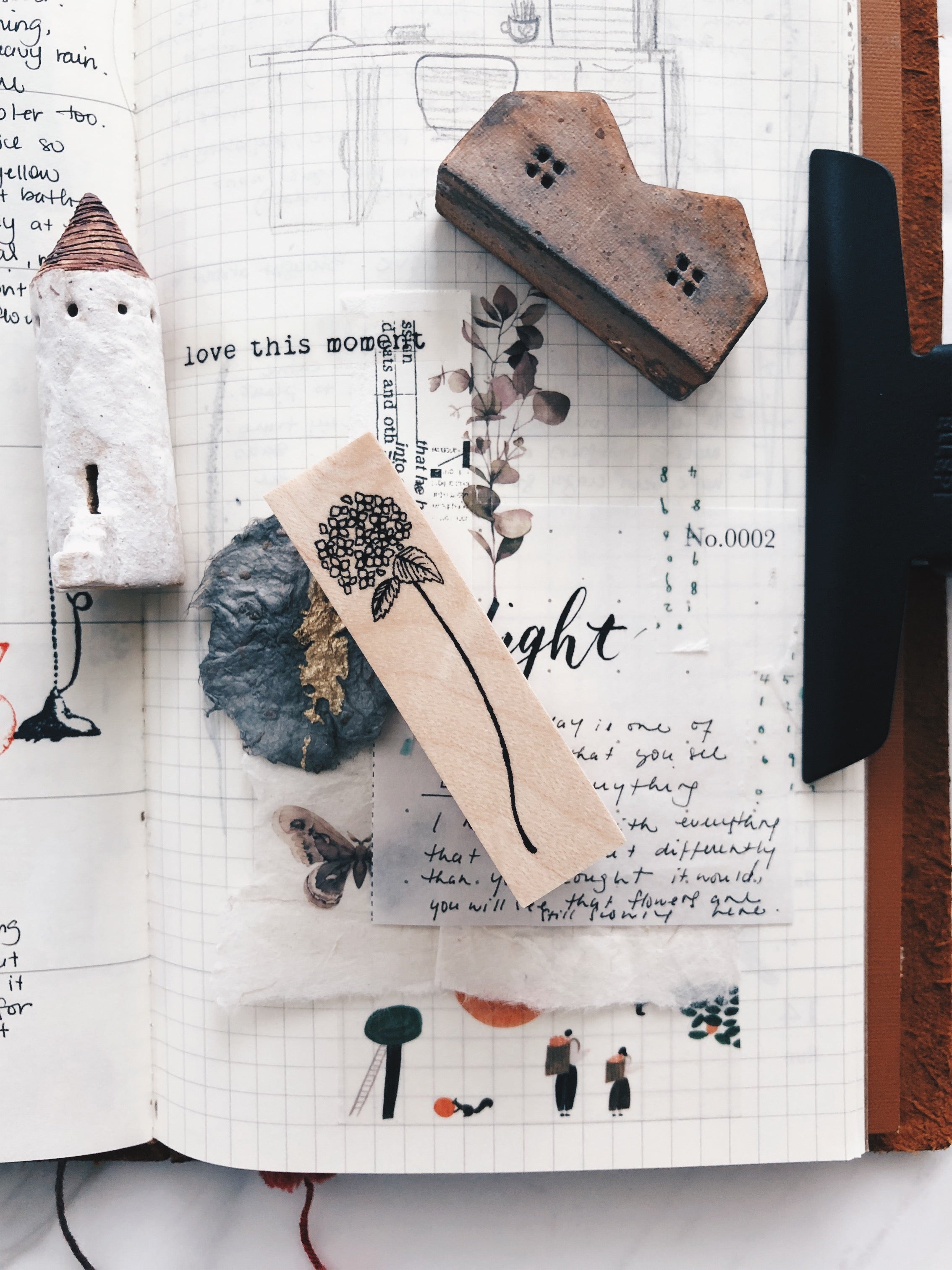 Kubomi No Ki Rubber Stamps-Hydrangea F3 - Smidapaper Ikigai Shop