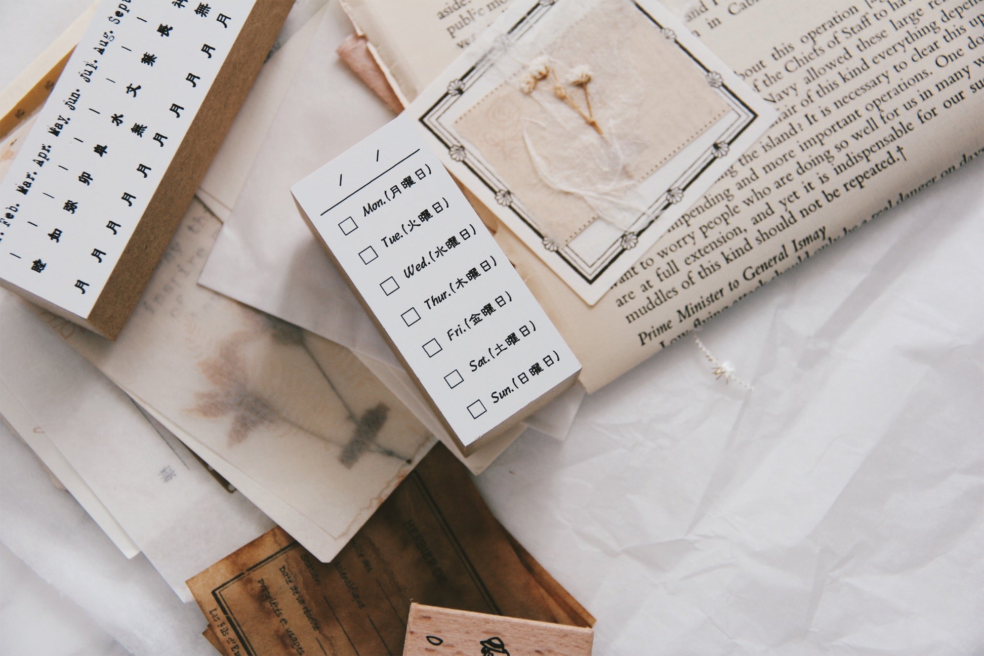 Nico Neco Days of the Week Rubber Stamp - Smidapaper Ikigai Shop