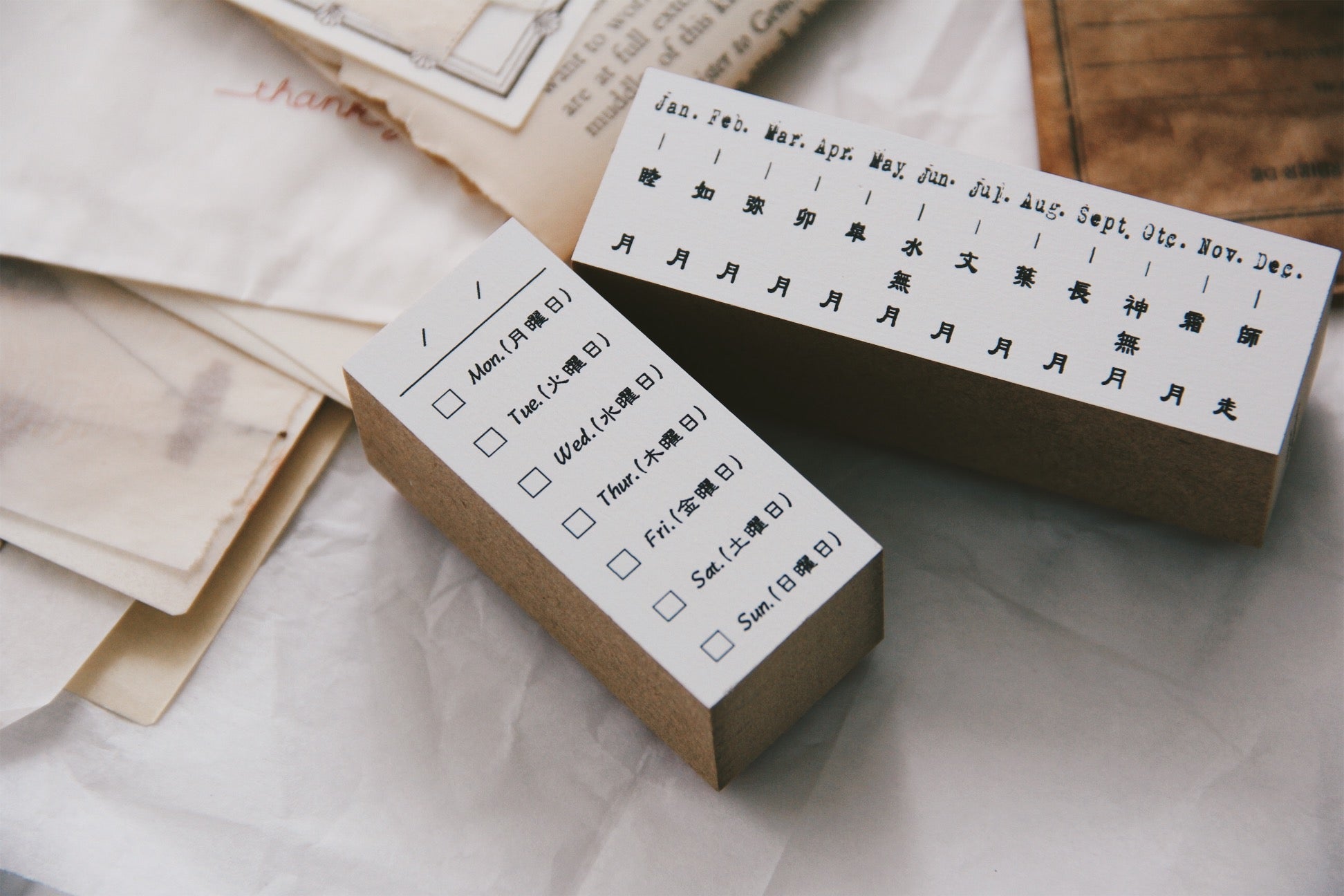 Nico Neco Days of the Week Rubber Stamp - Smidapaper Ikigai Shop